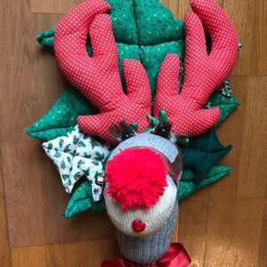 Reindeer Door Decor / Vintage 1980,s Handmade